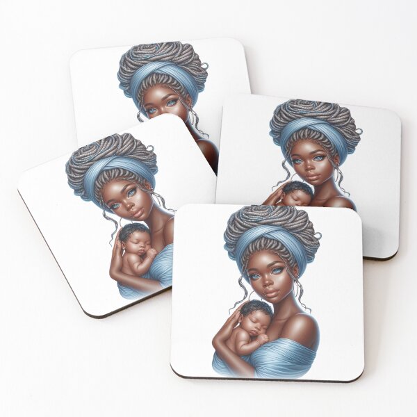Item preview, Beautiful Black Mother Holding Her Baby | Afrocentric Motherhood Portrait designed and sold by Lulunza.