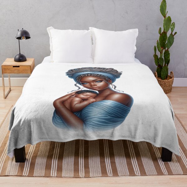 Item preview, Beautiful Black Mother Holding Her Baby | Afrocentric Motherhood Portrait designed and sold by Lulunza.