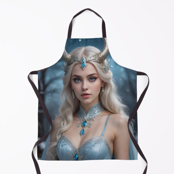 Item preview, Capricorn Ice Goddess Blue Dress Horns Snowy Forest Zodiac Winter Art designed and sold by MissSaylor.