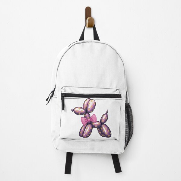 Item preview, Purple Balloon Dog with Glittery Pink Bow and Flowers designed and sold by ArtfulWeave.