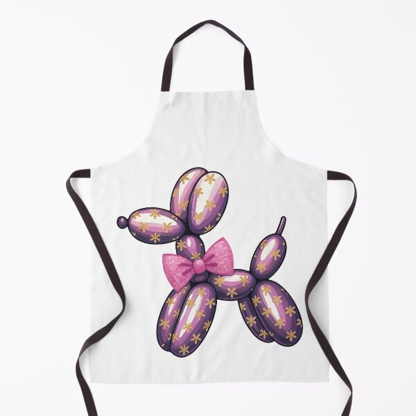 Item preview, Purple Balloon Dog with Glittery Pink Bow and Flowers designed and sold by ArtfulWeave.