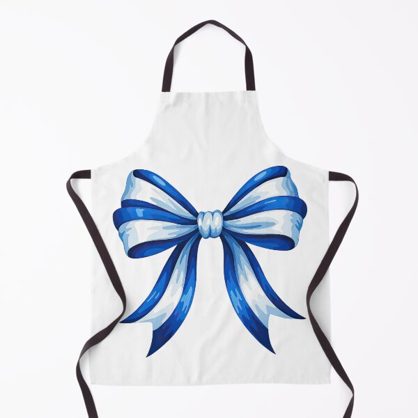 Item preview, Blue and White Satin Ribbon Bow Illustration designed and sold by ArtfulWeave.