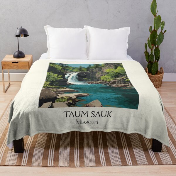 Item preview, Taum Sauk Mountain Missouri Vintage Poster | State Park Waterfall Art Print | Ozark Scenery Decor designed and sold by TuncGK.