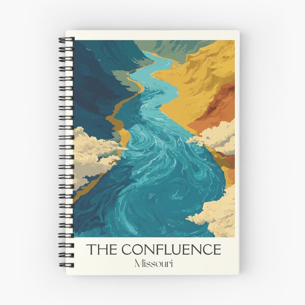 Item preview, The Confluence Missouri Vintage Poster | River Junction Art Print | St. Louis Area Decor designed and sold by TuncGK.