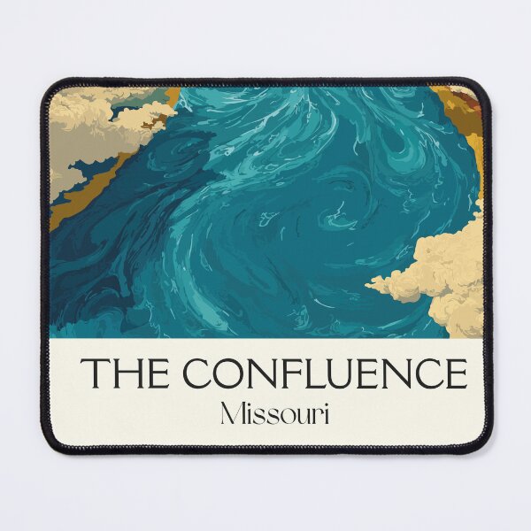 Item preview, The Confluence Missouri Vintage Poster | River Junction Art Print | St. Louis Area Decor designed and sold by TuncGK.