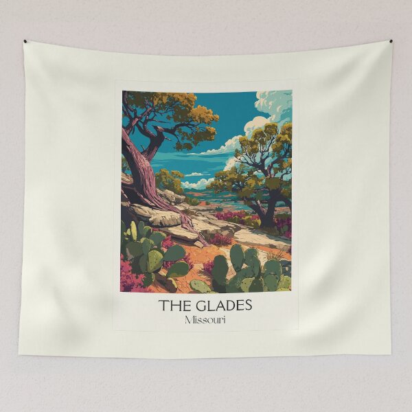 Item preview, The Glades Missouri Vintage Travel Poster | Savanna Landscape Art Print | Ozark Nature Decor designed and sold by TuncGK.