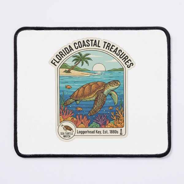 Item preview, Florida Coastal Treasures Sea Turtle  Vintage Art designed and sold by LittleArij.