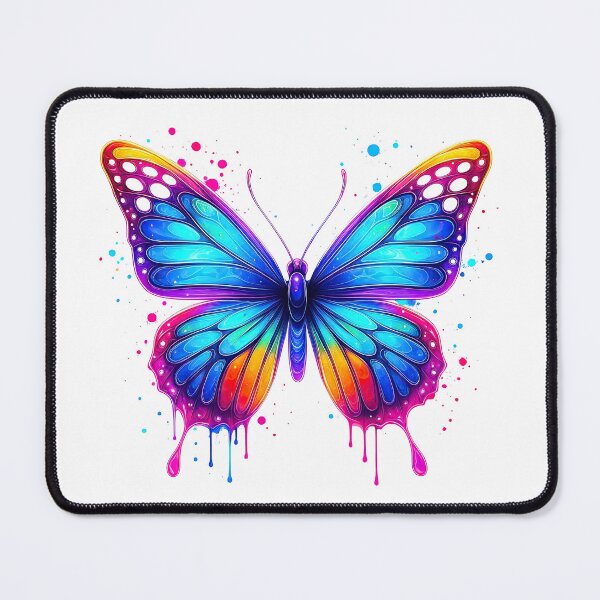 Item preview, Colorful Neon Butterfly with Dripping Paint Wings designed and sold by ArtfulWeave.