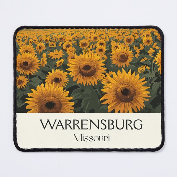 Item preview, Warrensburg Missouri Vintage Poster | Sunflower Field Art Print | Heartland Scenery Decor designed and sold by TuncGK.
