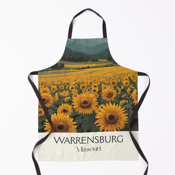 Item preview, Warrensburg Missouri Vintage Poster | Sunflower Field Art Print | Heartland Scenery Decor designed and sold by TuncGK.