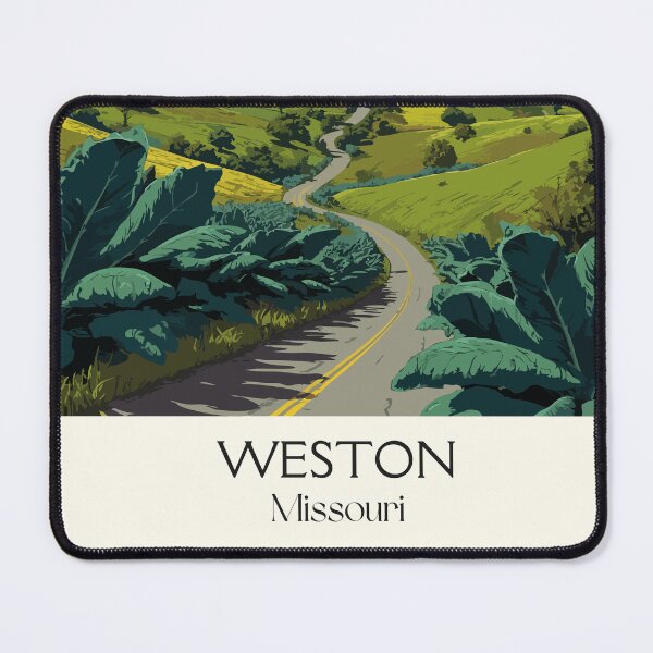 Item preview, Weston Missouri Vintage Travel Poster | Scenic Overlook Art Print | Kansas City Area Decor designed and sold by TuncGK.