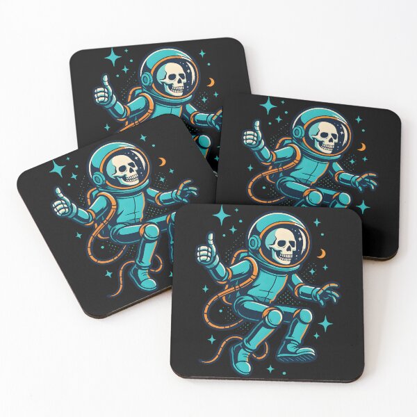 Item preview, Space Skull Astronaut Cosmic Neon Art designed and sold by MarCinu Art.