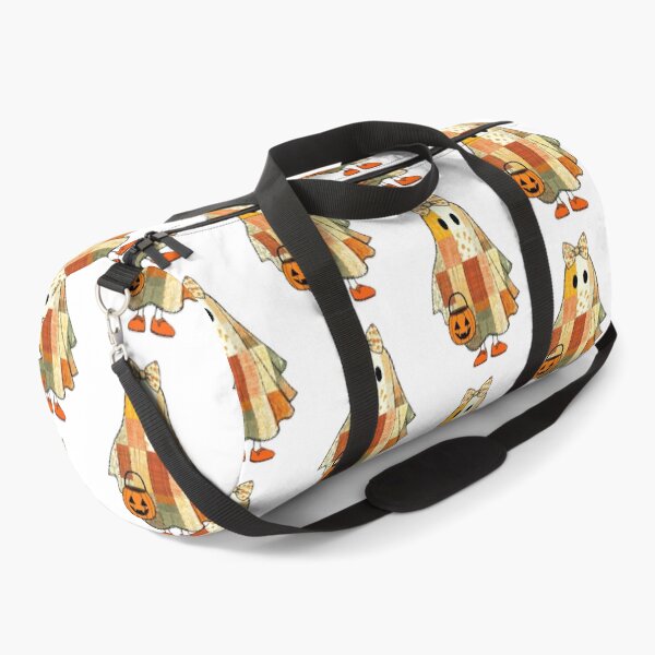 Item preview, Cute patchwork ghost with bow and pumpkin bucket, perfect for Halloween celebrations designed and sold by Lucky-jl.