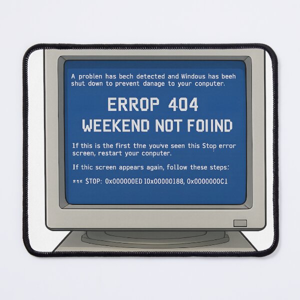 Item preview, Weekend Not Found – Funny 404 Error Retro Computer Design for Programmers & Gamers, Geeks and Nerds designed and sold by tonicgeek.