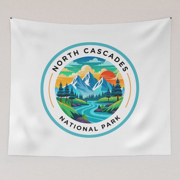 Item preview, North Cascades National Park Design – Majestic Mountain River Landscape Art designed and sold by ActiveOutdoorLiving.