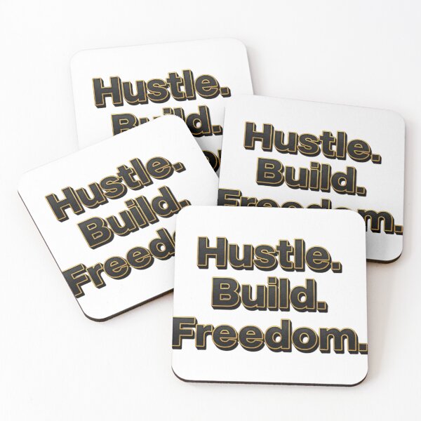 Item preview, Hustle Build Freedom - Leather Typography designed and sold by Silent Watch Threads..