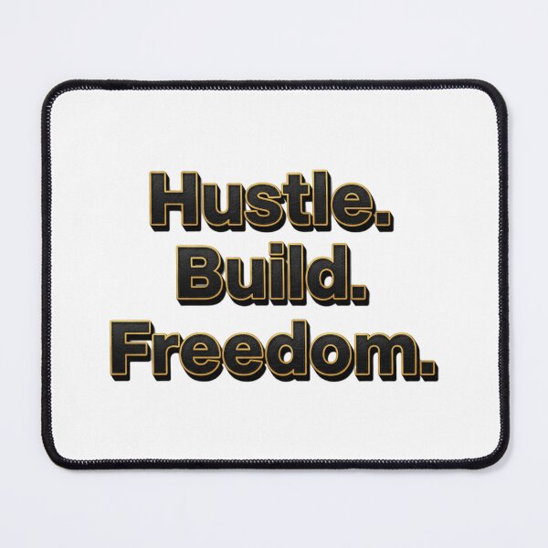 Item preview, Hustle Build Freedom - Leather Typography designed and sold by Silent Watch Threads..