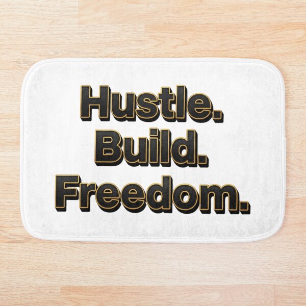 Item preview, Hustle Build Freedom - Tipografía de cuero designed and sold by Silent Watch Threads..