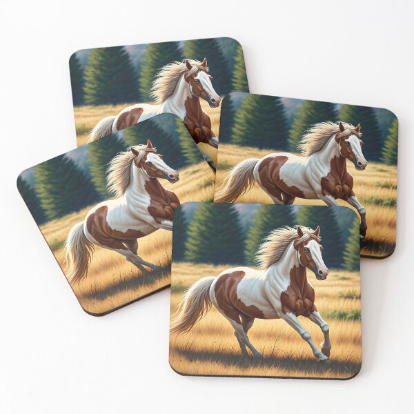 Item preview, "Wild Spirit: Pinto Horse Gone Haywire in the Meadow" designed and sold by PawPrintedArt.