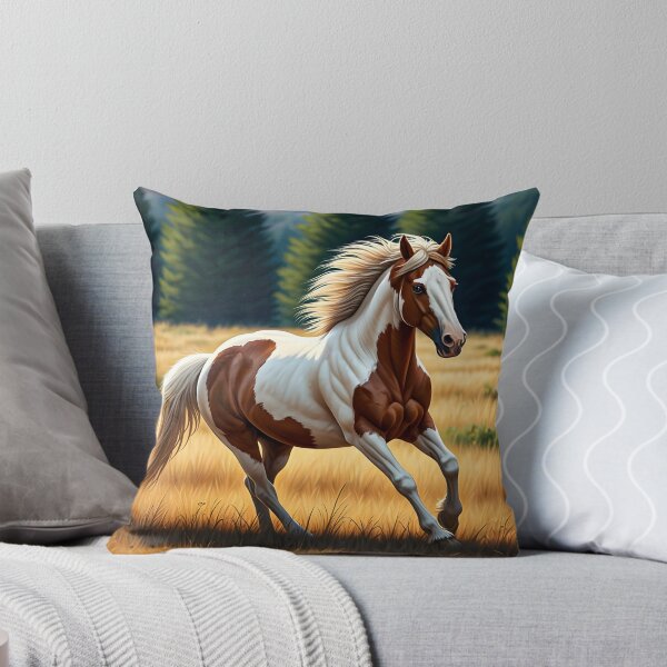 Item preview, "Wild Spirit: Pinto Horse Gone Haywire in the Meadow" designed and sold by PawPrintedArt.