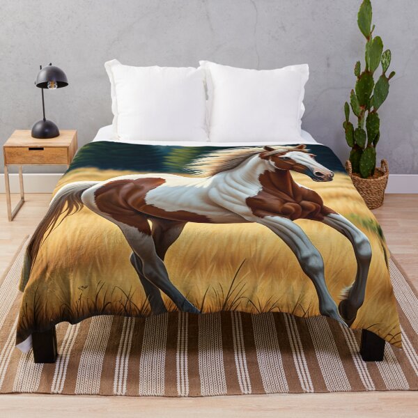 Item preview, "Wild Spirit: Pinto Horse Gone Haywire in the Meadow" designed and sold by PawPrintedArt.