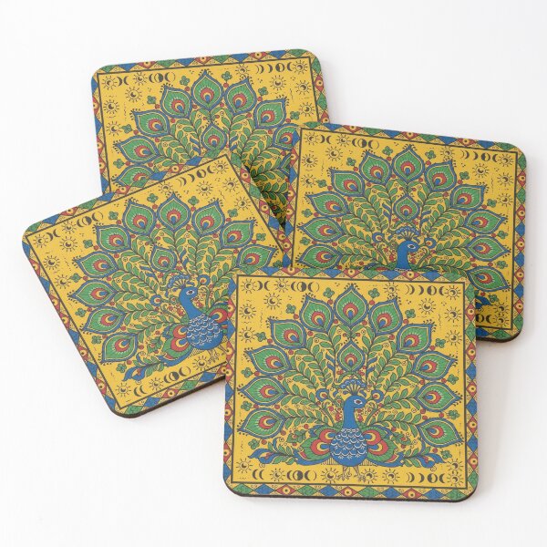 Item preview, Majestic Peacock | Traditional Madhubani Folk Art Design designed and sold by digitallyyour.