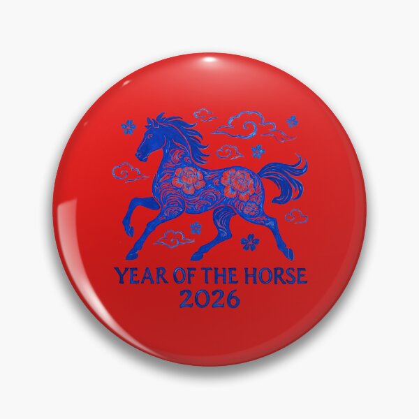 Item preview, Year of the Horse 2026: Blue Floral Lunar Art Print designed and sold by elynne9.