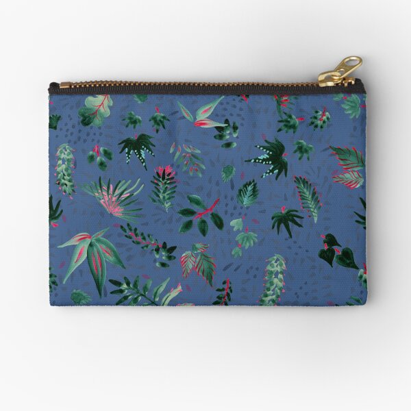 Inky Leaves Zipper Pouch