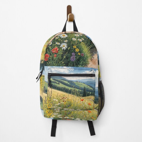 Item preview, Sunlit Meadow Path Mountain Wildflower Painting designed and sold by lovelynong.