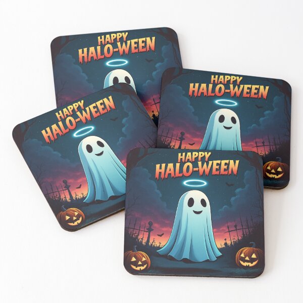 Item preview, Happy Halo-ween funny halloween pun designed and sold by LovedayDesigns.