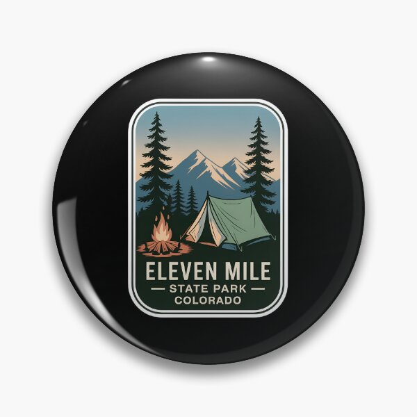 Item preview, Eleven Mile State Park Colorado Vintage Camping Badge – Mountain & Tent Adventure Emblem designed and sold by VividOrganica.