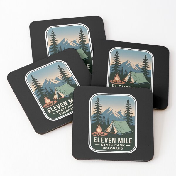 Item preview, Eleven Mile State Park Colorado Vintage Camping Badge – Mountain & Tent Adventure Emblem designed and sold by VividOrganica.