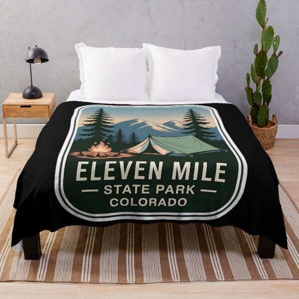Item preview, Eleven Mile State Park Colorado Vintage Camping Badge – Mountain & Tent Adventure Emblem designed and sold by VividOrganica.