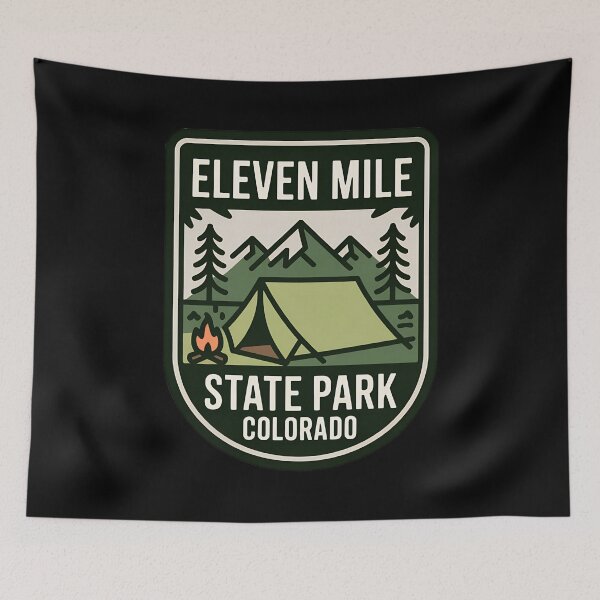Item preview, Eleven Mile State Park Colorado Emblem – Retro Camping & Hiking Adventure Design designed and sold by VividOrganica.
