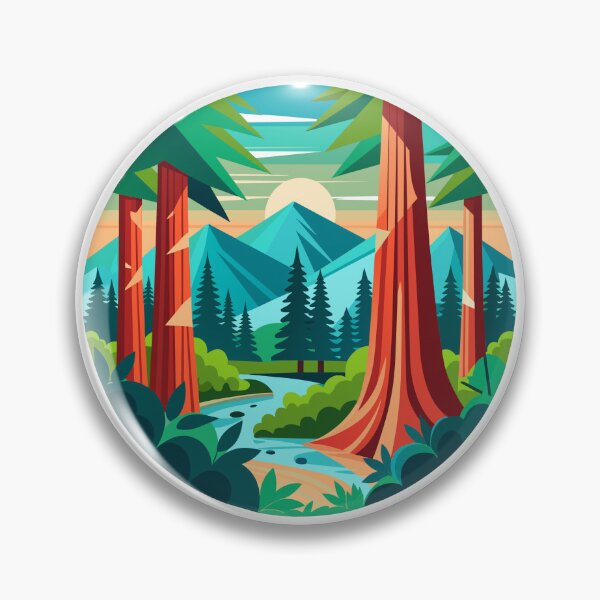 Artikelvorschau, Redwood National Park | Retro California Forest & Mountain Art entworfen und verkauft von ActiveOutdoorLiving.