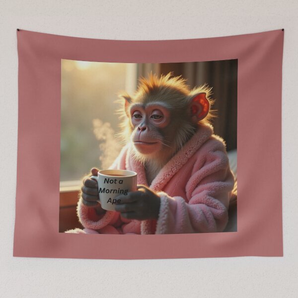Item preview, Chimpanzee drinking coffee  designed and sold by Ivy Leisure!.