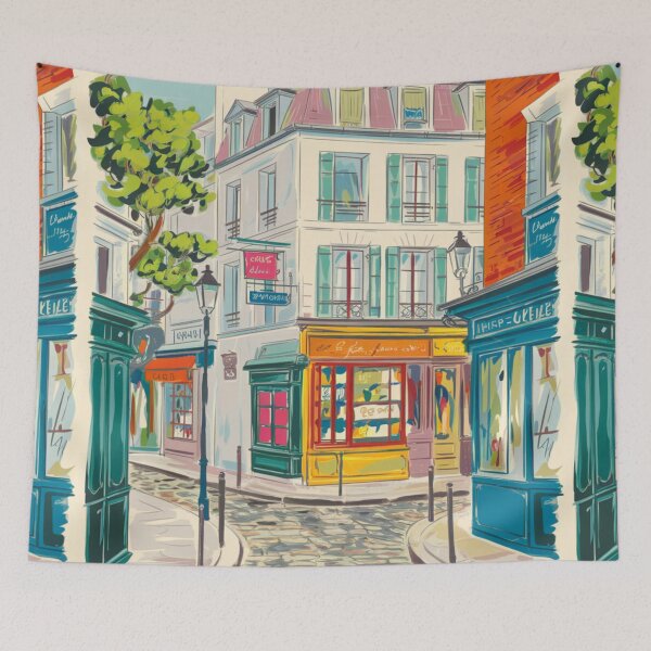 Item preview, French Street Corner | Watercolor Cityscape designed and sold by CARRAANN.