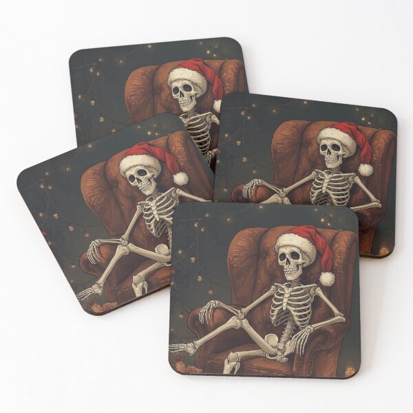 Item preview, Whimsical Gothic Skeleton Christmas – Festive Dark Holiday Illustration designed and sold by Mintiko2.