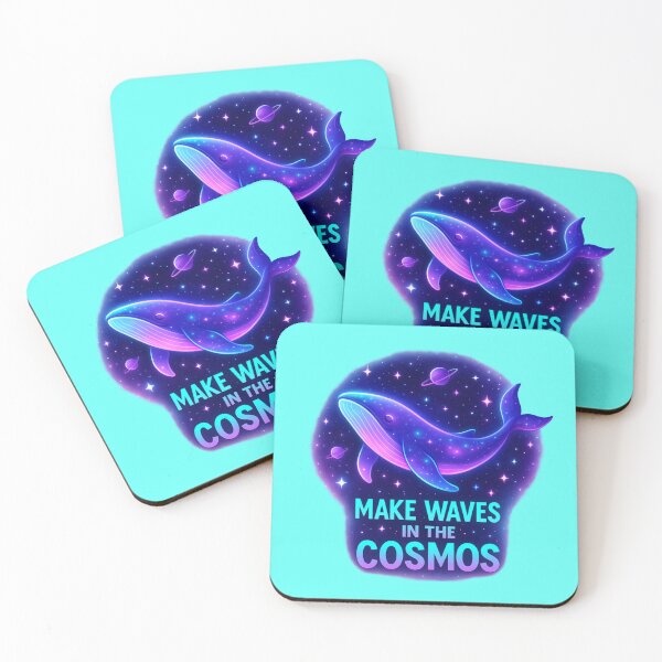 Item preview, Make Waves in the Cosmos – Floating Neon Whale Cosmic Design designed and sold by Dezpro.