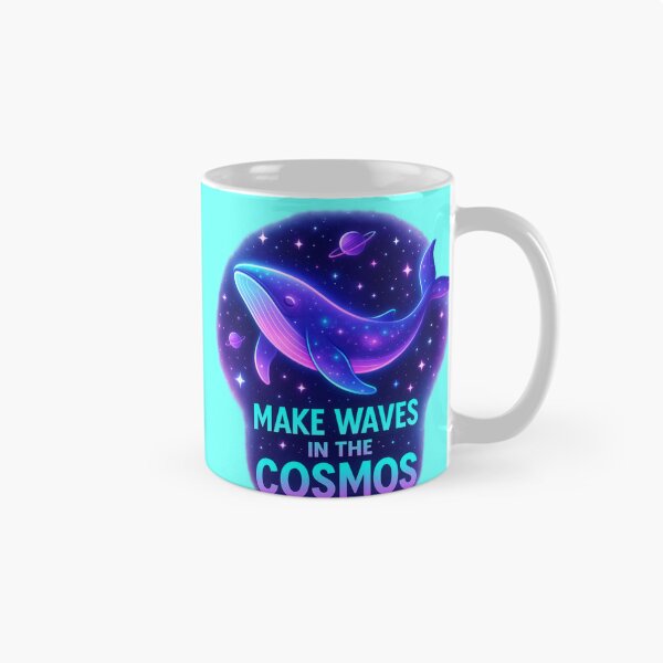 Item preview, Make Waves in the Cosmos – Floating Neon Whale Cosmic Design designed and sold by Dezpro.