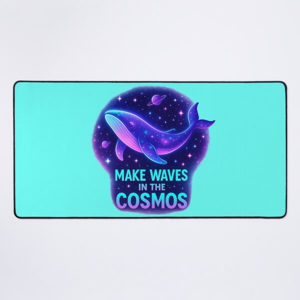 Item preview, Make Waves in the Cosmos – Floating Neon Whale Cosmic Design designed and sold by Dezpro.