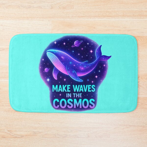 Item preview, Make Waves in the Cosmos – Floating Neon Whale Cosmic Design designed and sold by Dezpro.