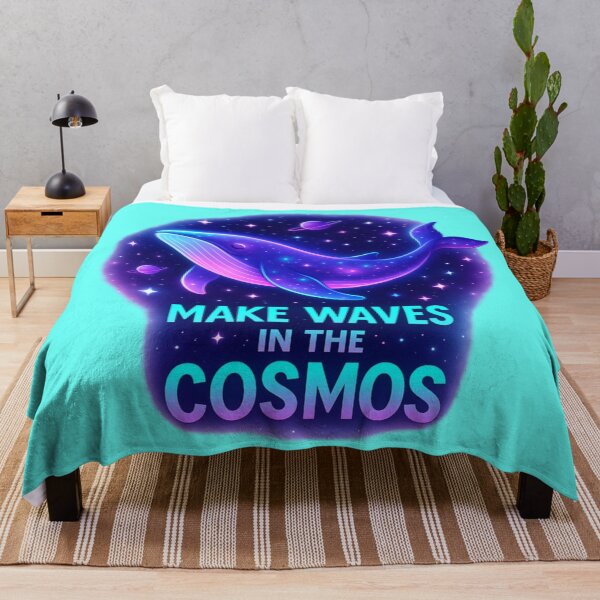 Item preview, Make Waves in the Cosmos – Floating Neon Whale Cosmic Design designed and sold by Dezpro.