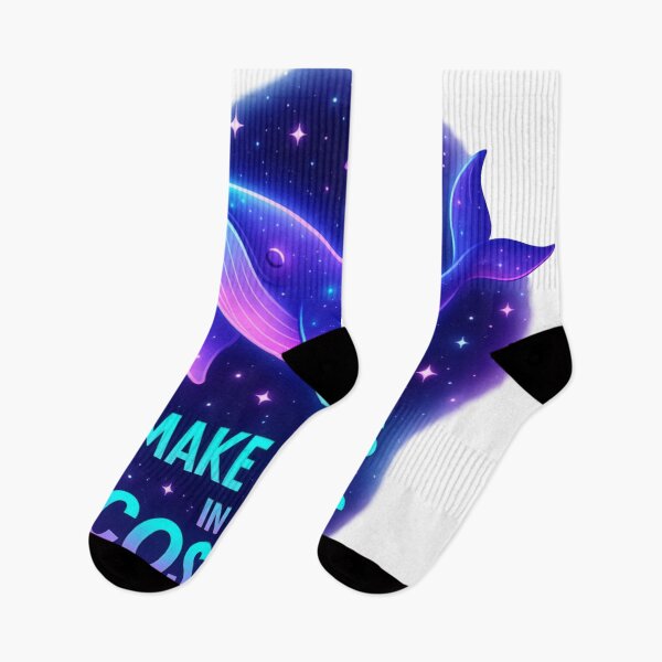 Item preview, Make Waves in the Cosmos – Floating Neon Whale Cosmic Design designed and sold by Dezpro.
