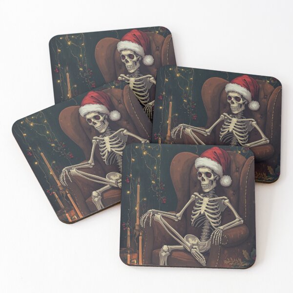 Item preview, Cozy Gothic Skeleton Christmas – Dark Festive Holiday Scene designed and sold by Mintiko2.