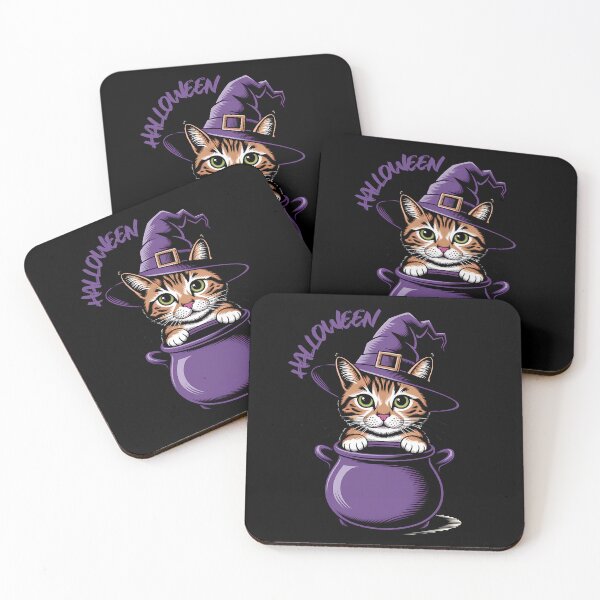 Item preview, Cute Halloween cat with witch hat. designed and sold by ReneMM.