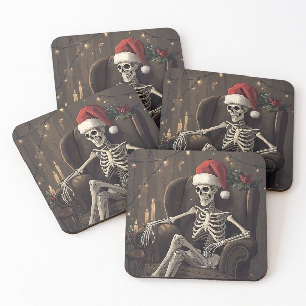 Item preview, Funny Gothic Christmas Skeleton – Dark Holiday Humor Art designed and sold by Mintiko2.