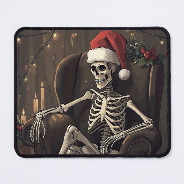 Item preview, Funny Gothic Christmas Skeleton – Dark Holiday Humor Art designed and sold by Mintiko2.