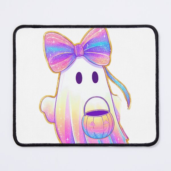 Item preview, Cute ghost with rainbow bow and pumpkin basket designed and sold by Lucky-jl.