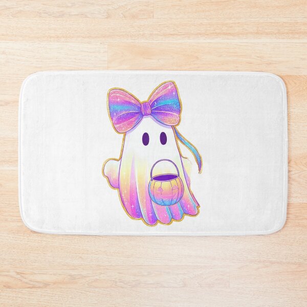 Item preview, Cute ghost with rainbow bow and pumpkin basket designed and sold by Lucky-jl.